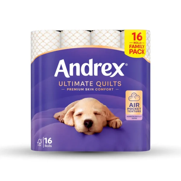 Andrex 3 ply 16 roll Andrex Ultimate Quilts Toilet Tissue, 3-Ply, 16 Rolls
