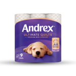 Andrex Ultimate Quilts Toilet Tissue, 3-Ply, 9 Rolls