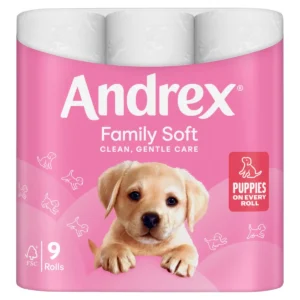 Andrex Family Soft Toilet Tissue, 2-Ply, 9 Rolls