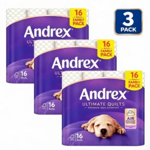 Andrex Ultimate Quilts Toilet Tissue, 3-Ply, 16 Rolls (3 Pack)