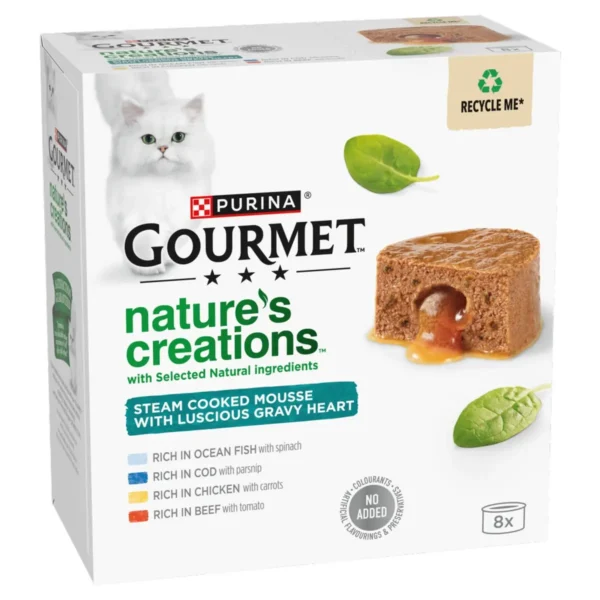 Gourmet Nature's Creations Gravy Heart Wet Cat Food 8x85g (1)