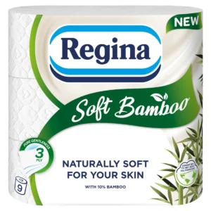 Regina Soft Bamboo Toilet Tissue, 3-Ply, 9 Rolls