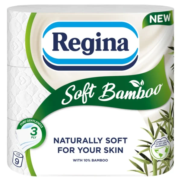 Regina Soft Bamboo Toilet Tissue, 3-Ply, 9 Rolls (1)