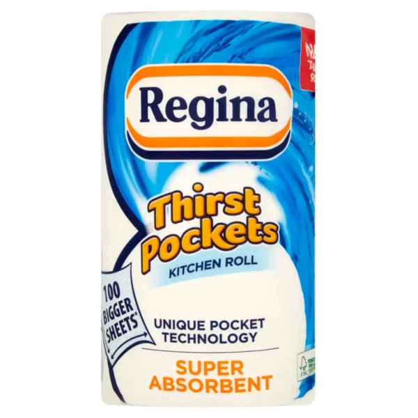 Regina Thirst Pockets Kitchen Roll, 2-Ply, 1 Roll (1)